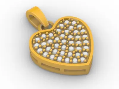 Heart Diamond Pendant 3D print model