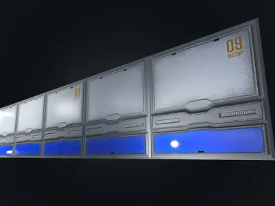Sci-fi panel 3 - low-poly Low-poly 3D model