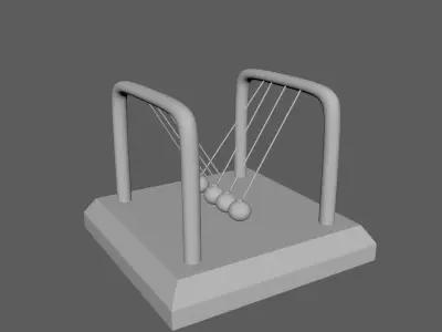 Table Pendulum  Newton Balls Free low-poly 3D model