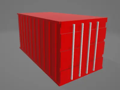 Containers Red Blue Green Yellow Low-poly 3D model