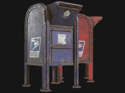 Mail Box 2 Low-poly 3D model