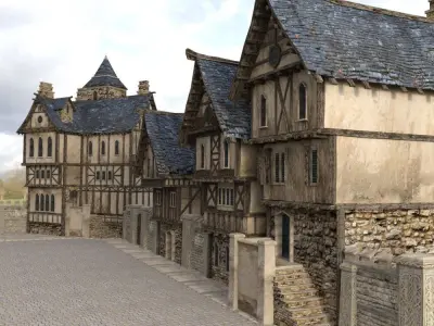 Medieval Street for iClone Low-poly 3D model