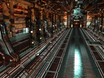 Red Corridor Low-poly 3D model