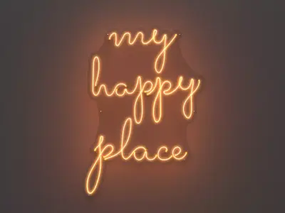 My Happy Place - Neon Sign 3D model