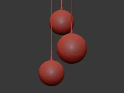Copper Light Black Pendant 3 3D model