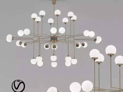 Roll Hill Modo 10 Globe Chandelier 3D model purchase