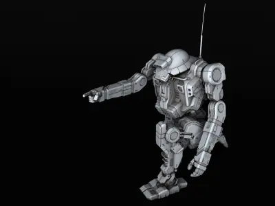 Javelin futuristic robot 3D print model