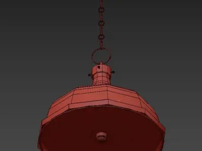 Metal gold pendant light 3D model