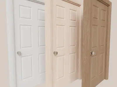 Six Panel Interior Door 3D model