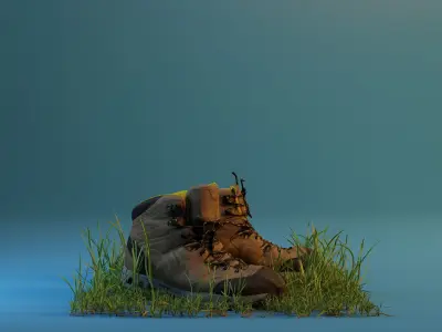Hiking Boots - Lowpoly Game Asset Low-poly 3D model