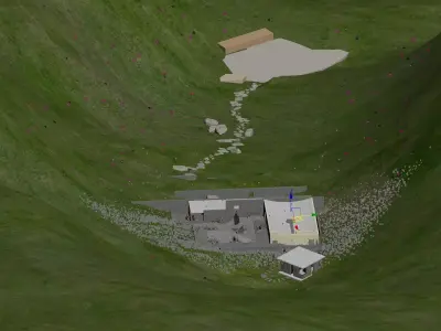 odern Mountain Forest Villa Retreat with Minimalist Architecture 3D model