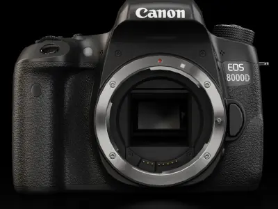 Canon EOS 8000D DSLR camera Low-poly 3D model