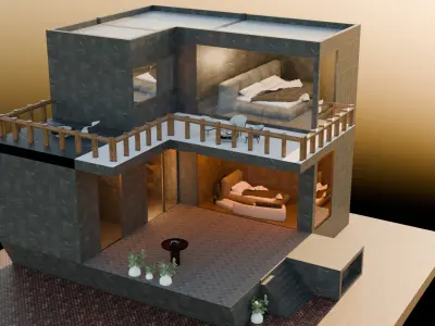 BUILDING HOME Free low-poly 3D model