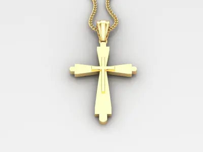 Light Gold 18K Cross Pendant 2CP027 3D print model