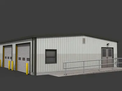 Small Warehouse Low-poly 3D model