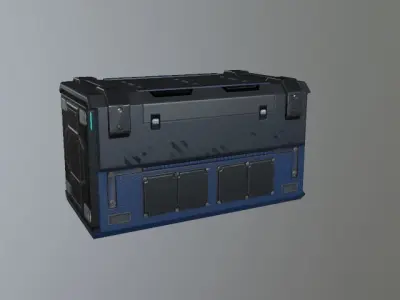 Scifi-box storage box Low-poly 3D model