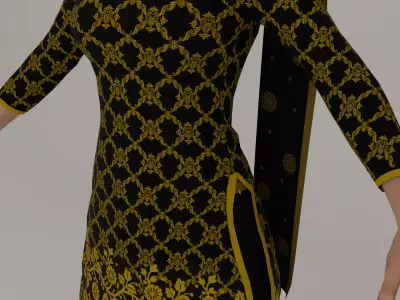 Punjab Kurti Low-poly 3D model