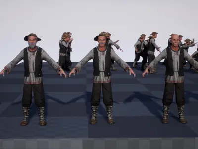 PEASANT MODULAR Low-poly 3D model