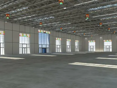 Exhibition Hall Warehouse 3 3D model