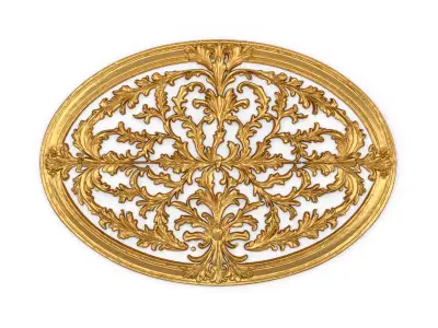 Classic oval carved decor ornament 17 3D print model purchase