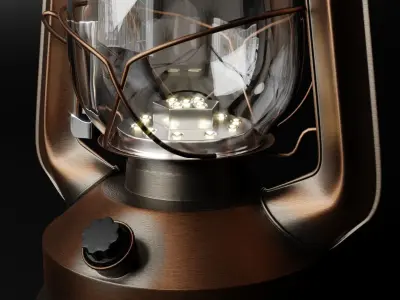 Led Hurricane Lantern Low-poly 3D model