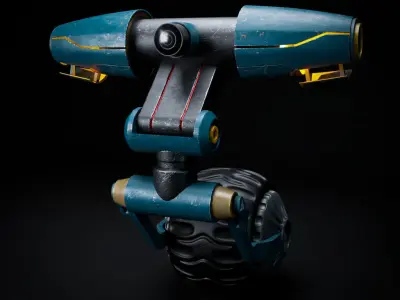 Surveillance Bot Robot Low-poly 3D model