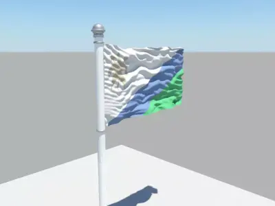 Lesotho flag 3D model