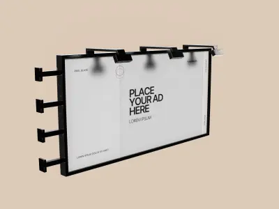 Advertising Billboard Panel Type A Low-poly 3D model