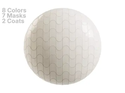 Elongated Crescent Tile in Wave Layout Texture