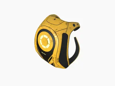 SciFi Backpack G02 Yellow - Fashion Character Design Low-poly 3D model