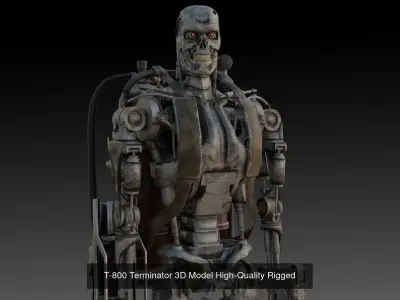 T-800 3D Model Pack  3 High Detail Terminator Variants