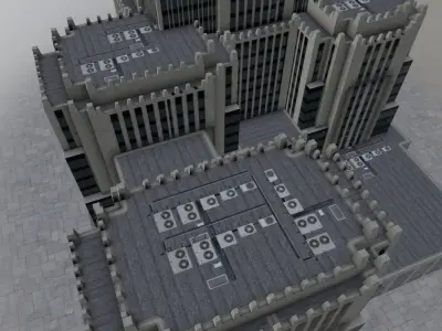 Moscow Office Building1 Low-poly 3D model