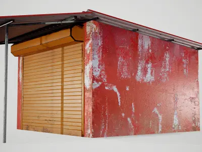 Old Garage Low-Poly PBR Low-poly 3D model