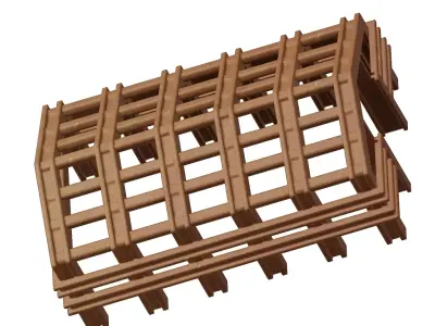 Wooden Exquisite Building Frame Toy 3D model