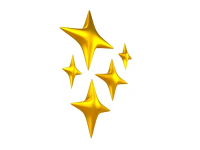 Sparkling Symbol v1 005 Low-poly 3D model