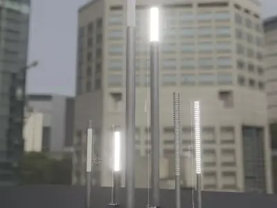 Outdoor Light Stele Type LU M O Gray Low-poly 3D model