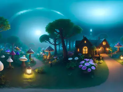 HDRI Fantasy Fairytale Low-poly 3D model
