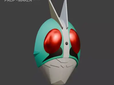 DIY Tojima Kamen Rider Ichigo Mask Cosplay EVA Foam Template 3D model
