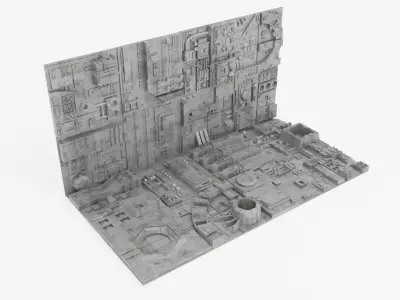 Death Star tiles 16x tiles to create Death Star surface 3D Model Pack