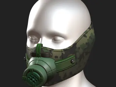 Gas mask respirator scifi futuristic 3d  Low-poly 3D model