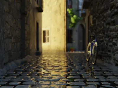 European Alley 3d Scene 3D model