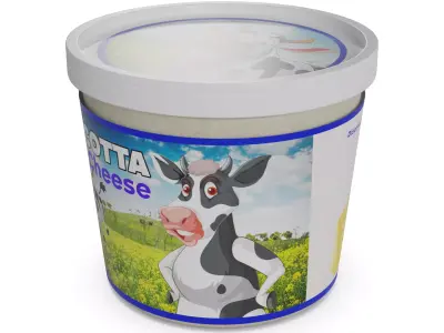 Mascarpone and ricotta cheese Ricotta Cheese Low-poly 3D model