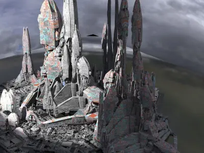 Sci Fi Energy reactor plant extended kit bash 3D model