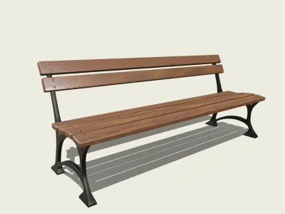 Street set Bench Streetlight Urn 3D model