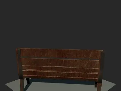 Bench wooden Free low-poly 3D model