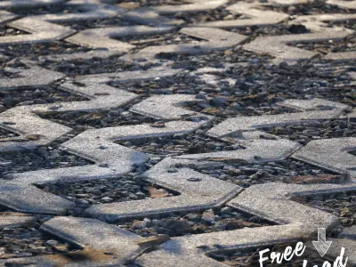 FREE Scanned Parking Grid  PBR Textures Seamless Texture