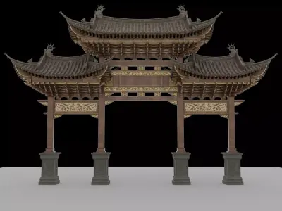 pailou chinese pagoda 3D model