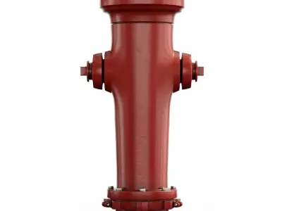 Fire Hydrant red Low-poly 3D model