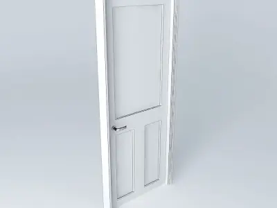 door interior half glazed 3D model