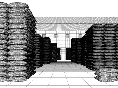 Realistic Warehouse Scene 3D Model in Blender 3D model